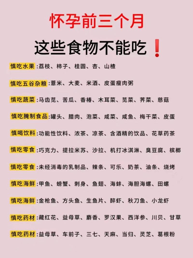 孕首月忌口清单有哪些?