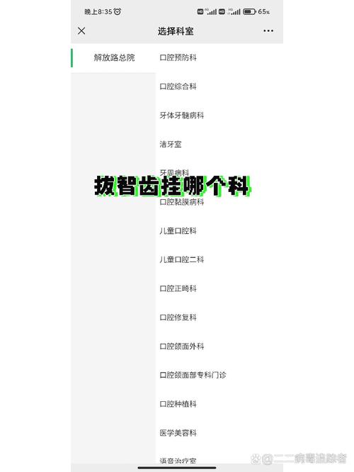 拔智齿该挂口腔医院的哪个科?