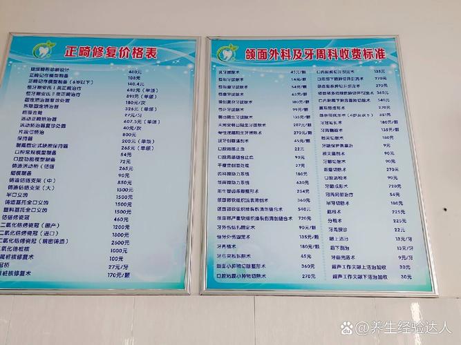 浙江省口腔价目表图片